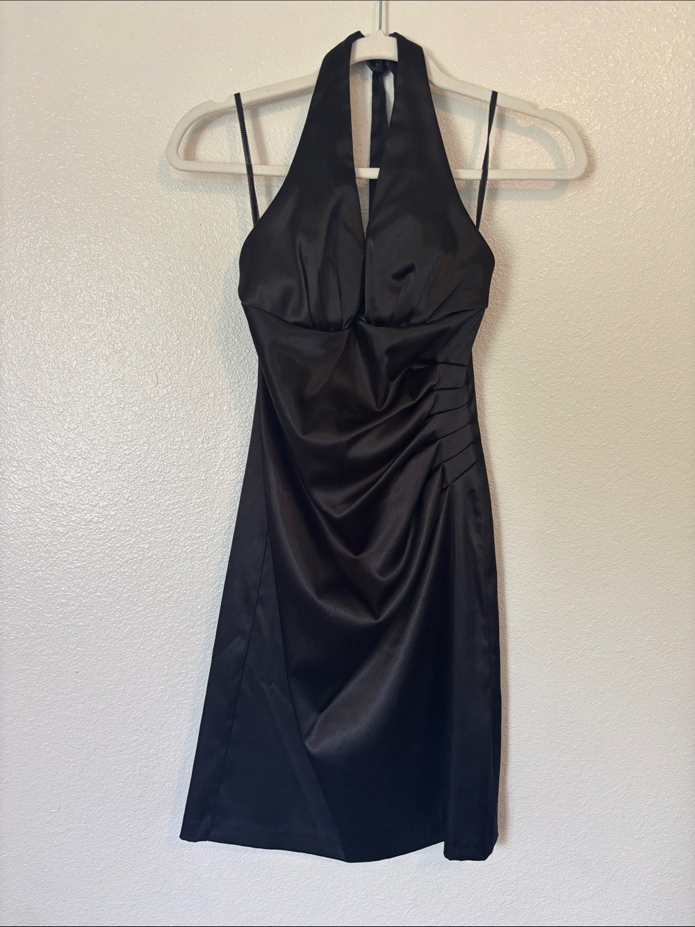 Classic Black Satin Cocktail Dress